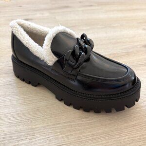 Dolce Vita Larazzo Shoes Platform Loafer Black Casual Slip On 9.5